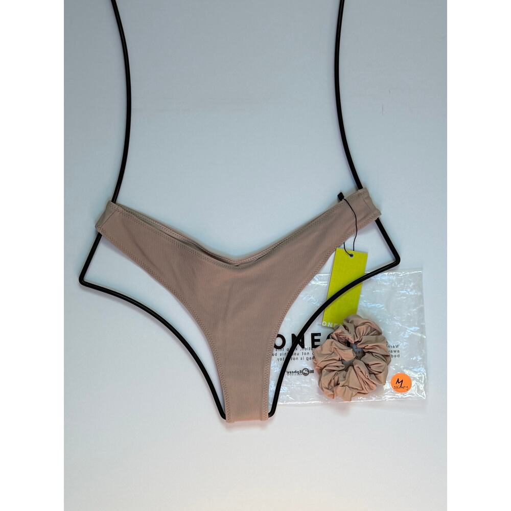 OneOne Swimwear Heidi Skimpy Bikini Bottom – Sand Ribbed - Medium